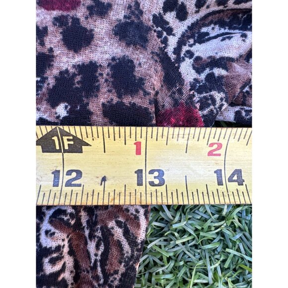 Karen Kane Womens S Velvet & Paisley Long Sleeve Top In Red & Beige - Picture 5 of 8